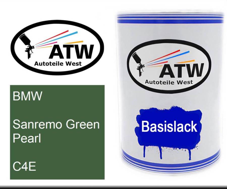 BMW, Sanremo Green Pearl, C4E: 500ml Lackdose, von ATW Autoteile West.